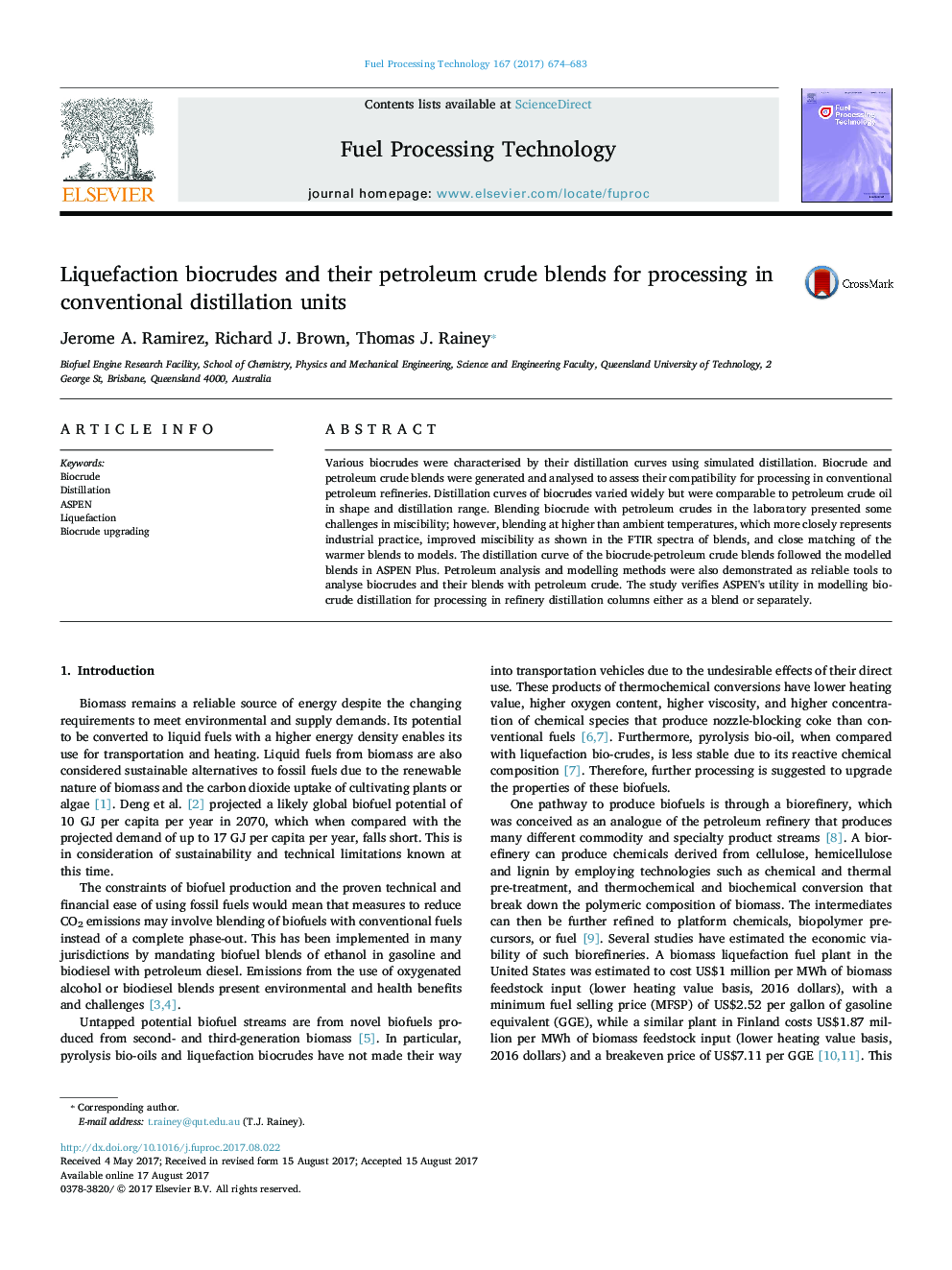 Liquefaction biocrudes and their petroleum crude blends for processing in conventional distillation units