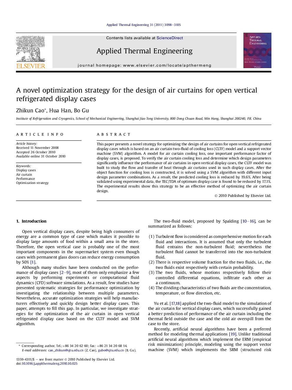 A novel optimization strategy for the design of air curtains for open vertical refrigerated display cases