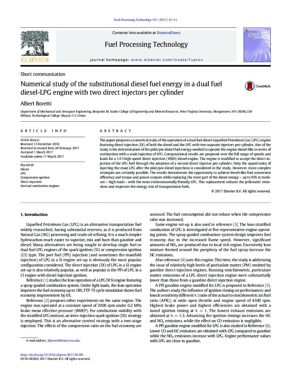 Numerical study of the substitutional diesel fuel energy in a dual fuel diesel-LPG engine with two direct injectors per cylinder