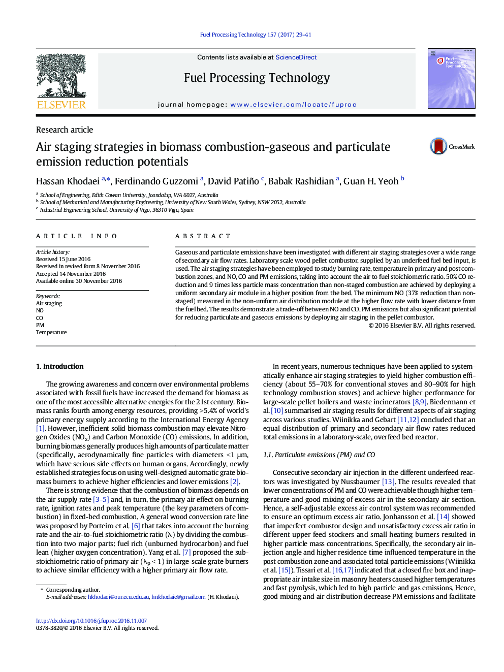 Air staging strategies in biomass combustion-gaseous and particulate emission reduction potentials