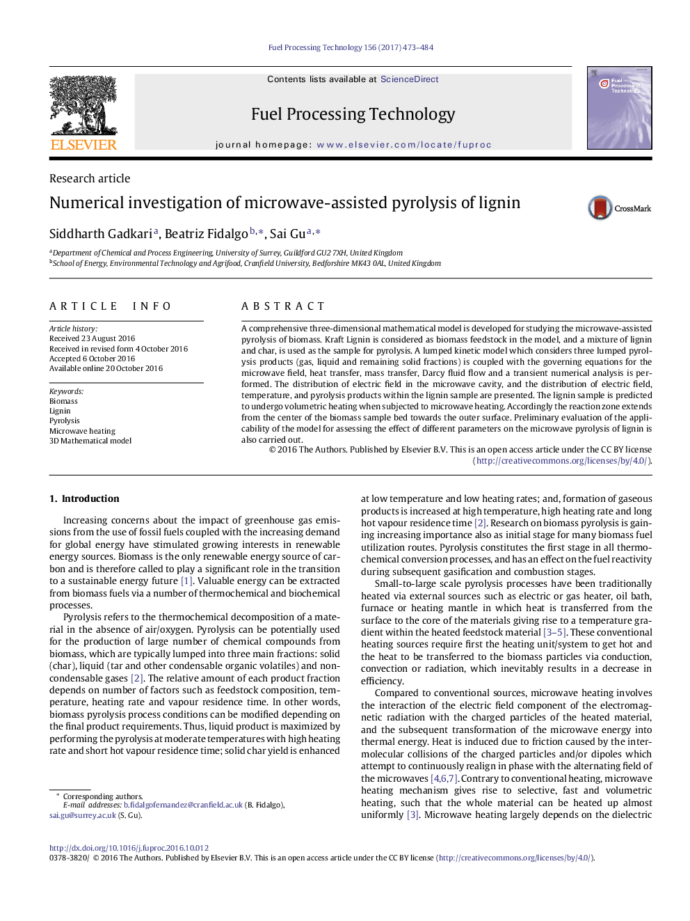 Numerical investigation of microwave-assisted pyrolysis of lignin