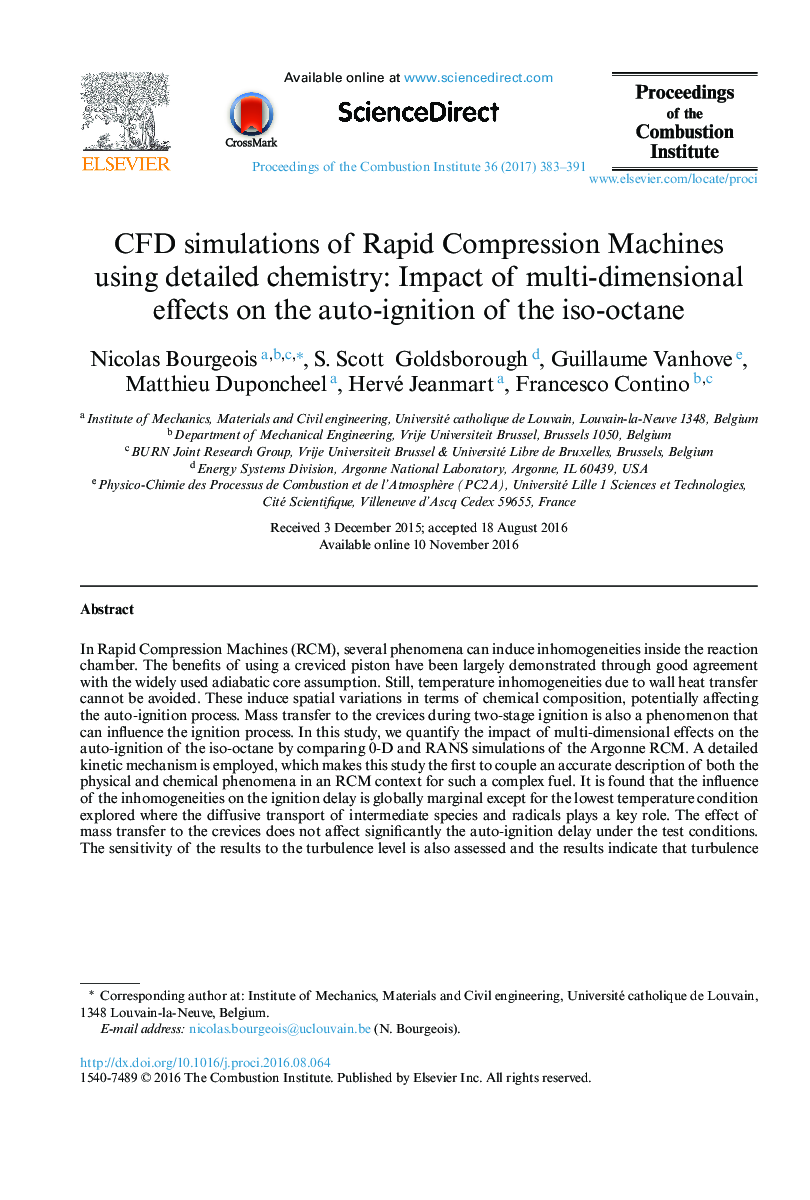 CFD simulations of Rapid Compression Machines using detailed chemistry: Impact of multi-dimensional effects on the auto-ignition of the iso-octane