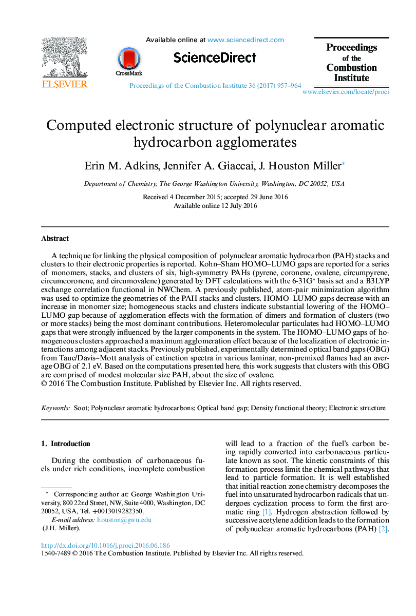 Computed electronic structure of polynuclear aromatic hydrocarbon agglomerates