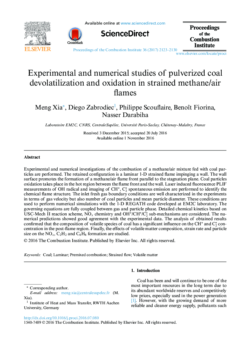 مطالعات تجربی و عددی زدایی و اکسیداسیون ذغال سنگ پودر در شعله های اتمی متان / هوا
