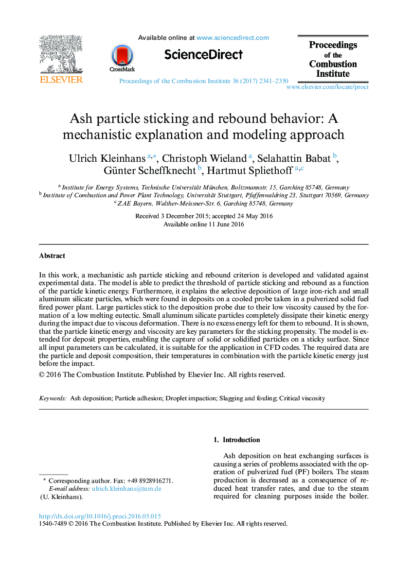 Ash particle sticking and rebound behavior: A mechanistic explanation and modeling approach