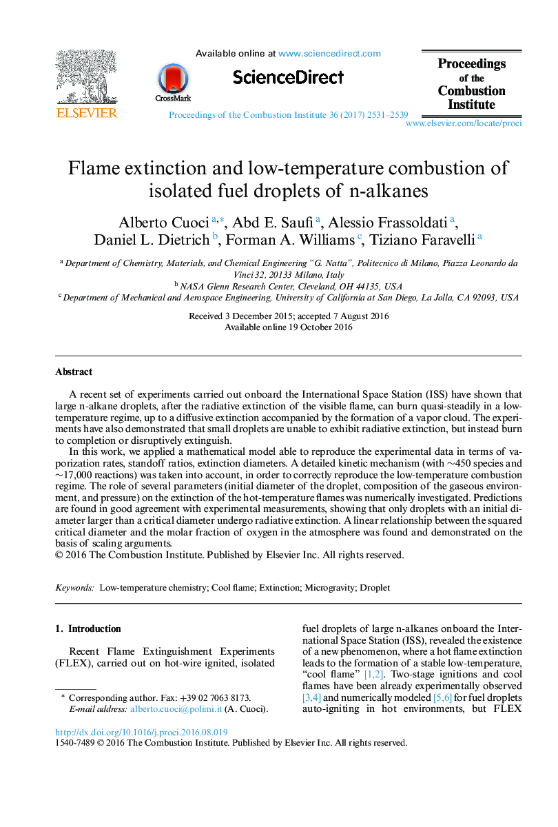 Flame extinction and low-temperature combustion of isolated fuel droplets of n-alkanes