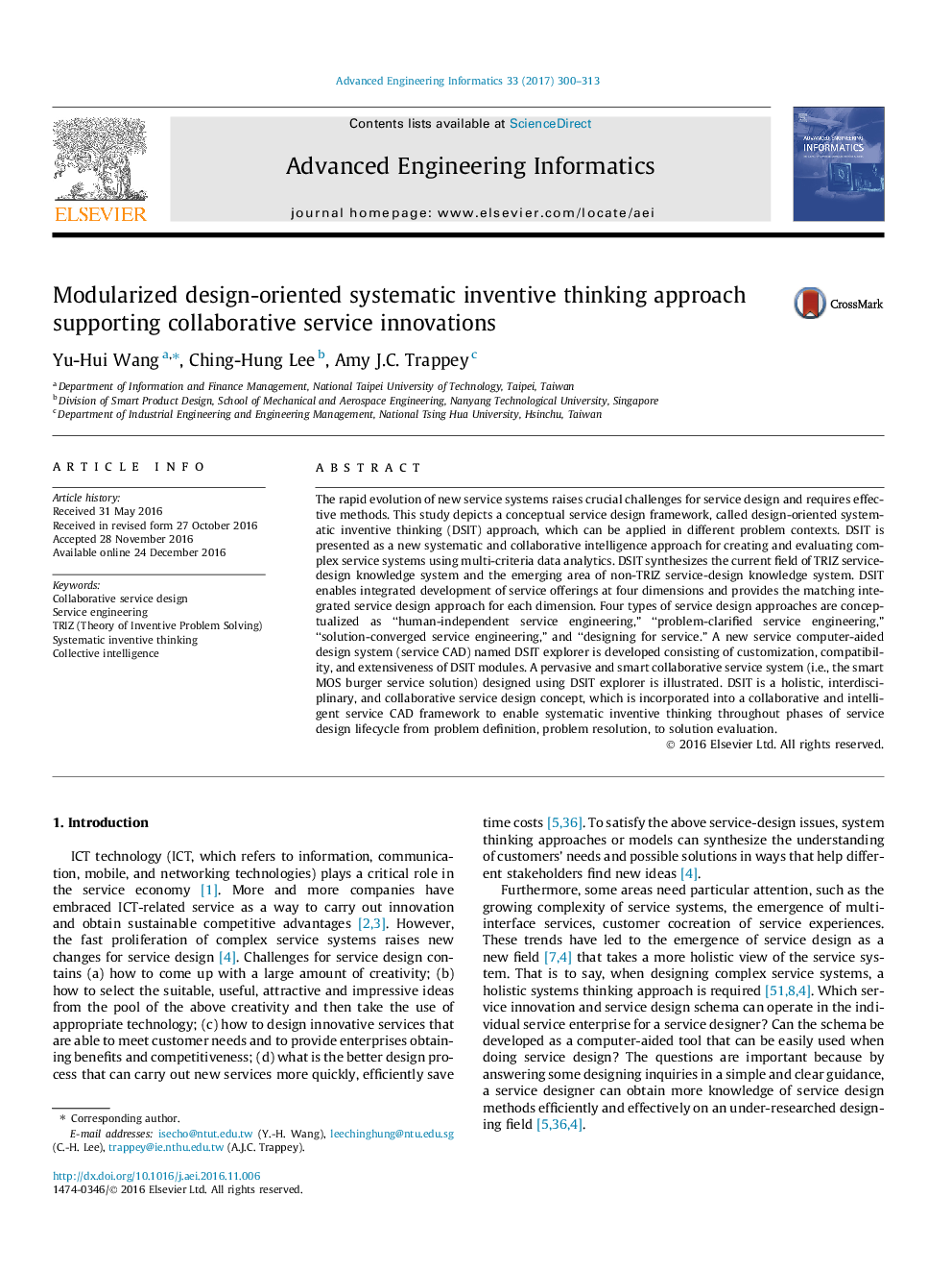 Modularized design-oriented systematic inventive thinking approach supporting collaborative service innovations