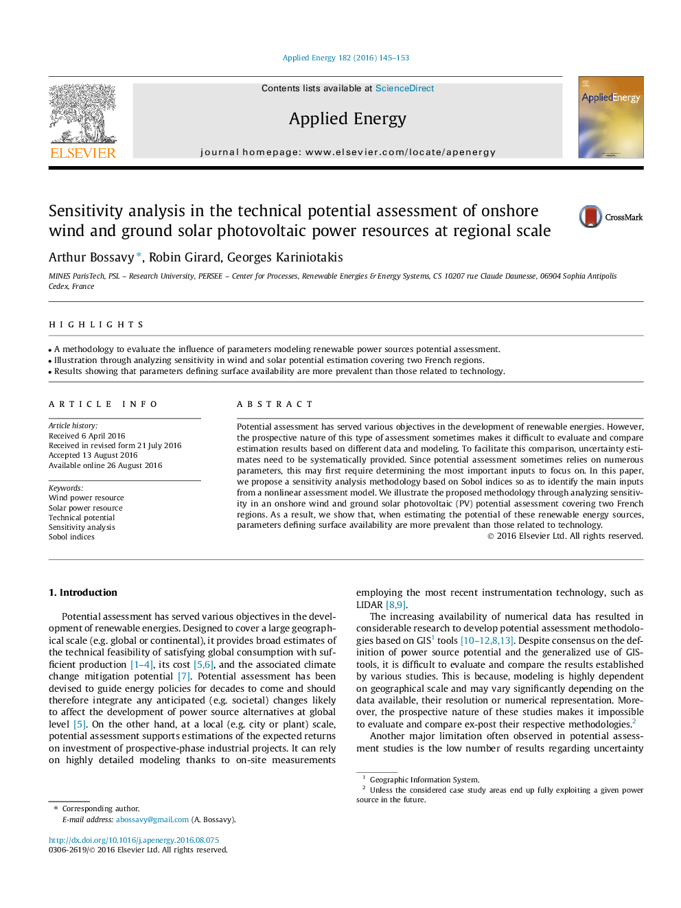 Sensitivity analysis in the technical potential assessment of onshore wind and ground solar photovoltaic power resources at regional scale