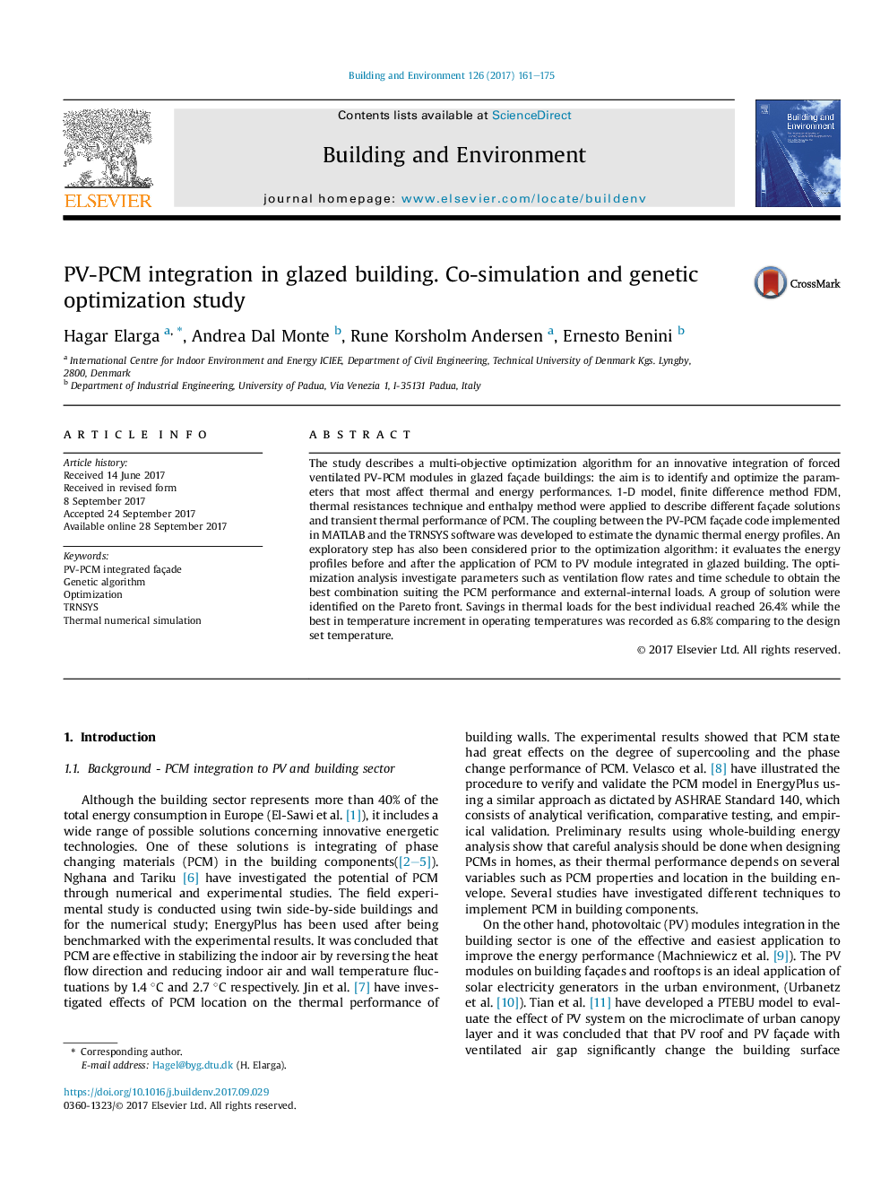 PV-PCM integration in glazed building. Co-simulation and genetic optimization study