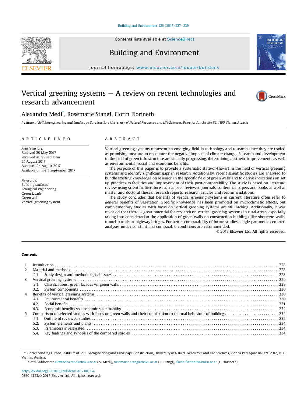 عکس صفحه اول مقاله: Vertical greening systems - A review on recent technologies and research advancement Vertical greening systems - A review on recent technologies and research advancement