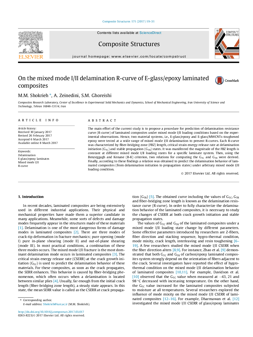 On the mixed mode I/II delamination R-curve of E-glass/epoxy laminated composites