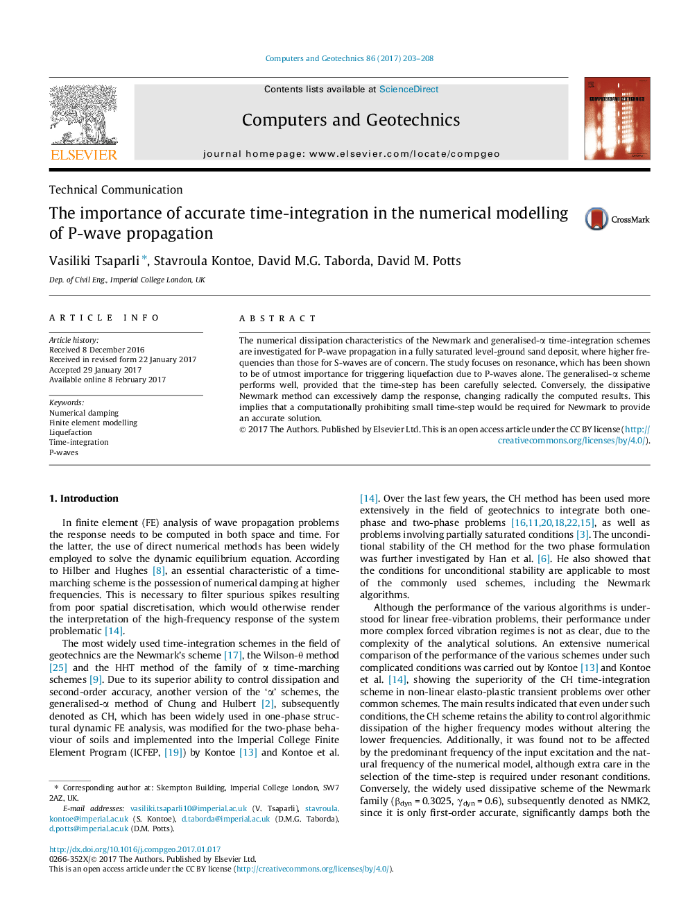 The importance of accurate time-integration in the numerical modelling of P-wave propagation