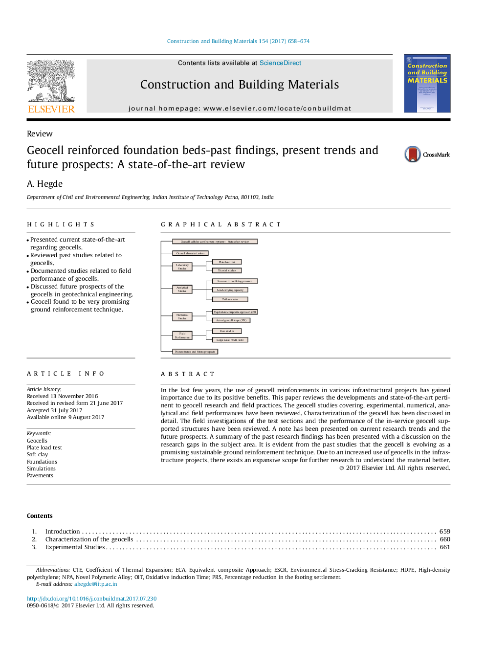 Geocell reinforced foundation beds-past findings, present trends and future prospects: A state-of-the-art review