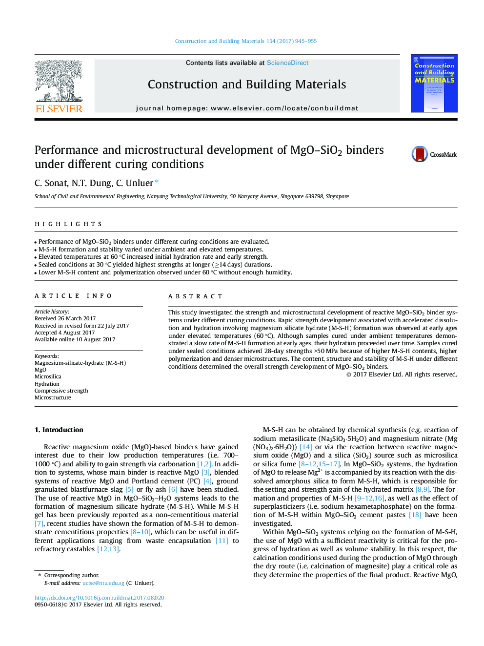 Performance and microstructural development of MgO-SiO2 binders under different curing conditions