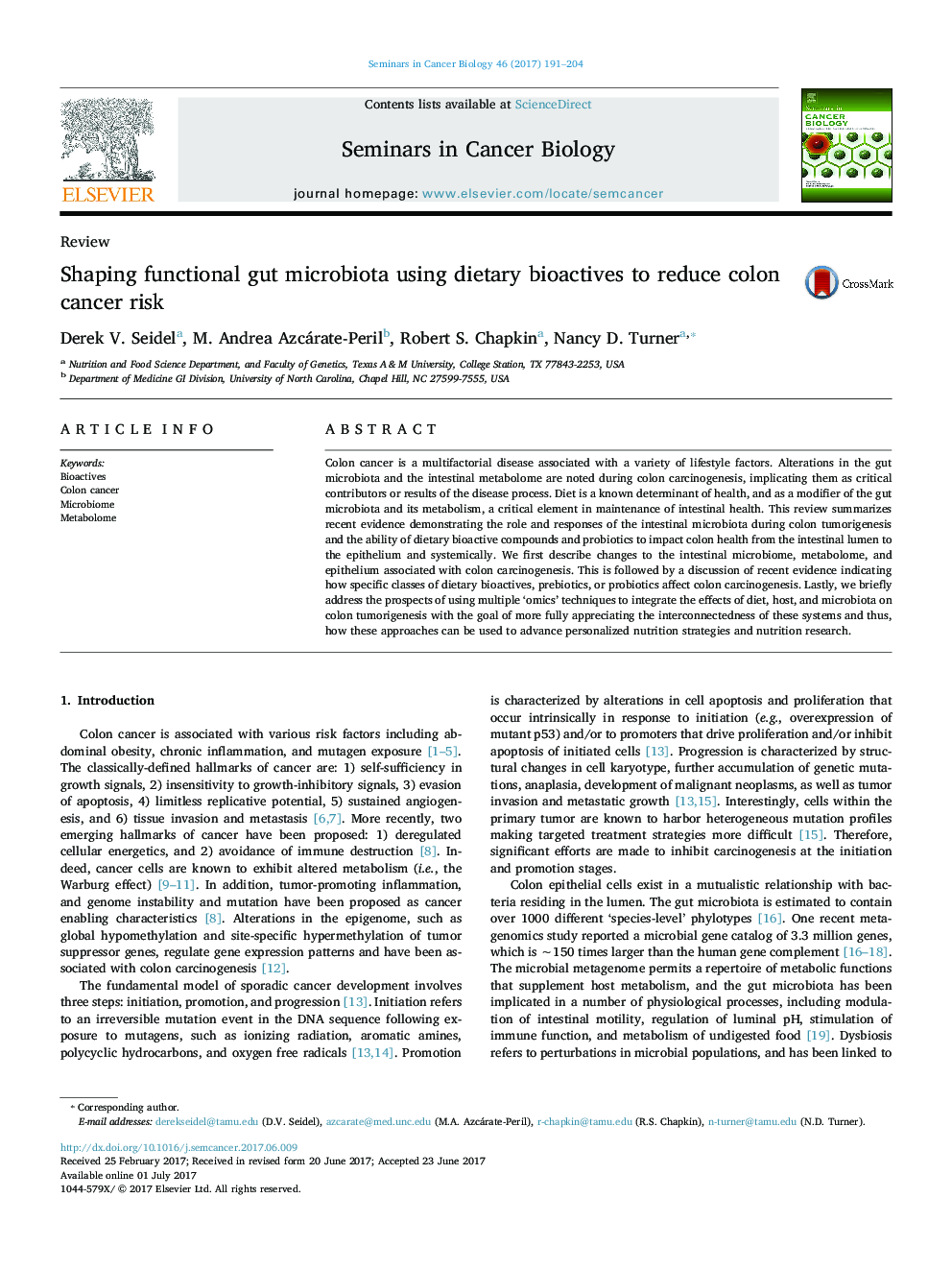 Shaping functional gut microbiota using dietary bioactives to reduce colon cancer risk