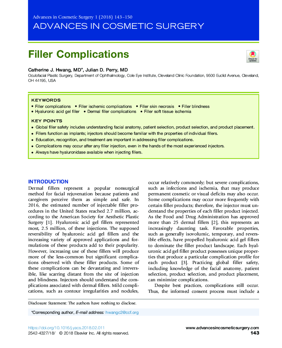 Filler Complications