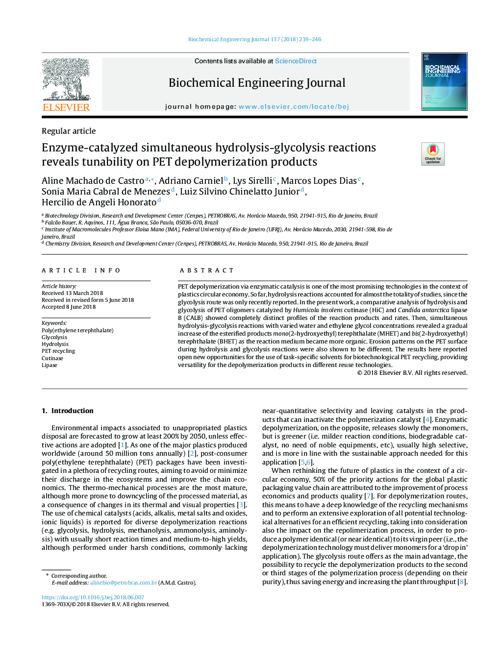 Enzyme-catalyzed simultaneous hydrolysis-glycolysis reactions reveals tunability on PET depolymerization products