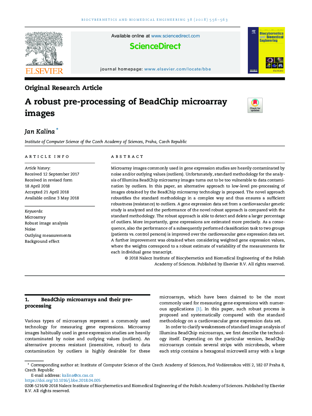 A robust pre-processing of BeadChip microarray images