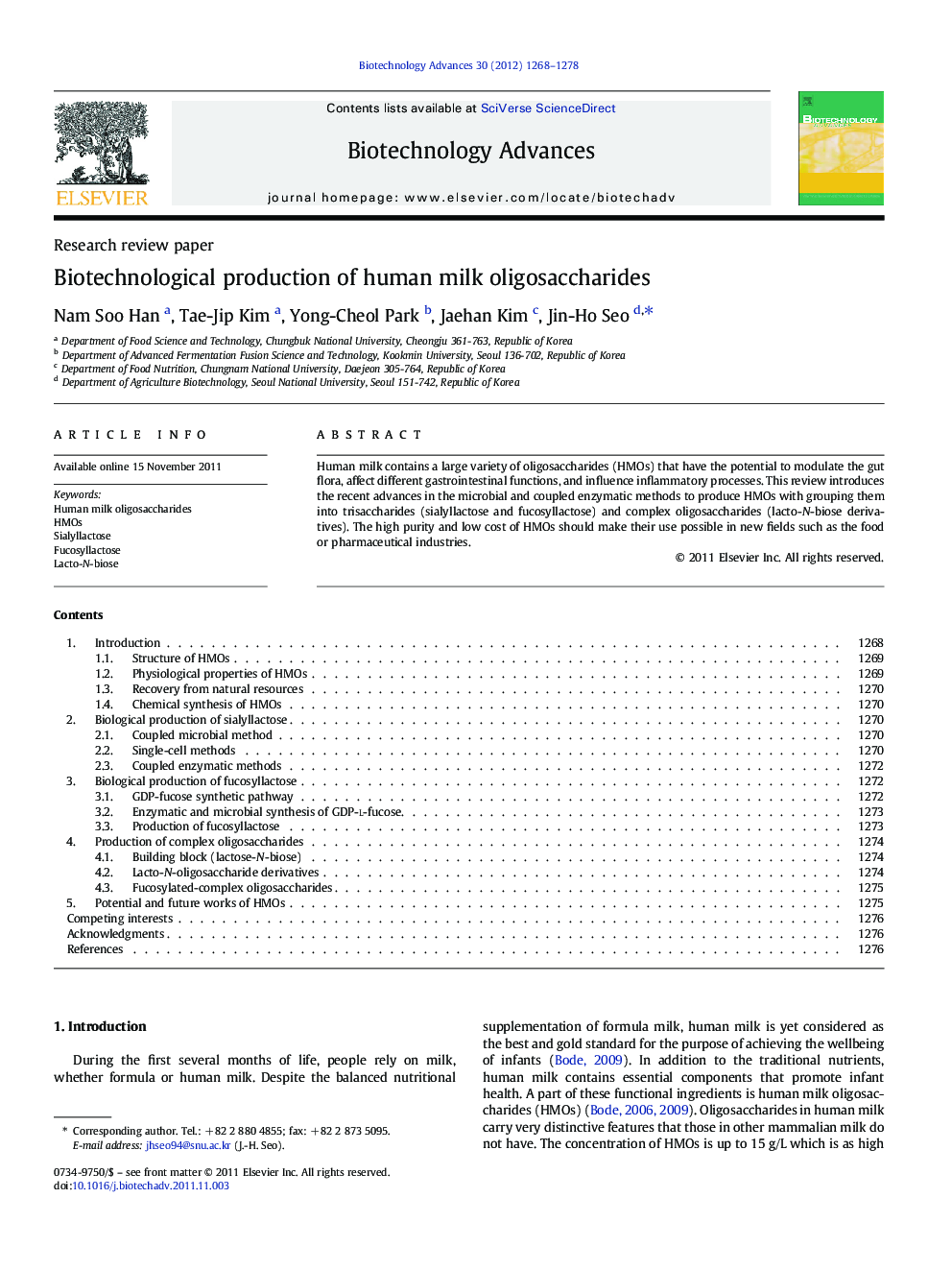 Biotechnological production of human milk oligosaccharides