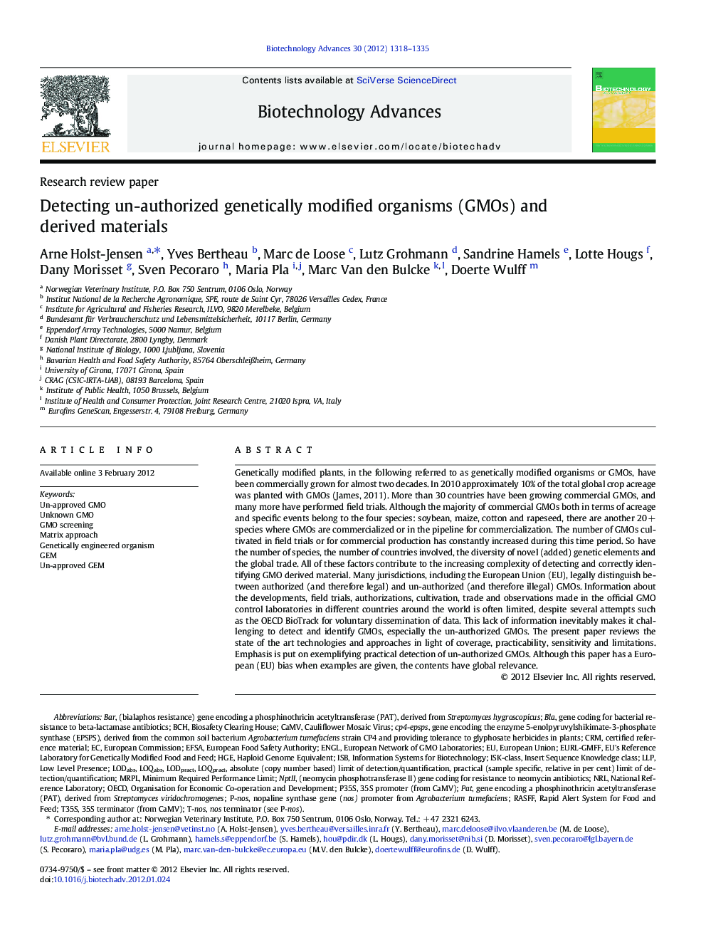 Detecting un-authorized genetically modified organisms (GMOs) and derived materials