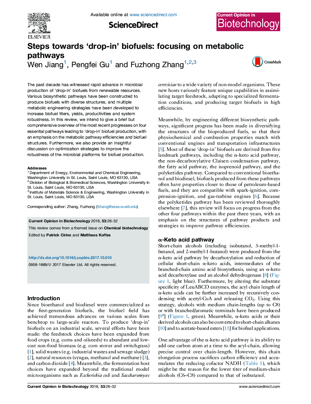 Steps towards 'drop-in' biofuels: focusing on metabolic pathways