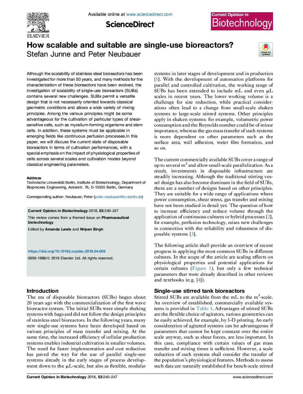 How scalable and suitable are single-use bioreactors?