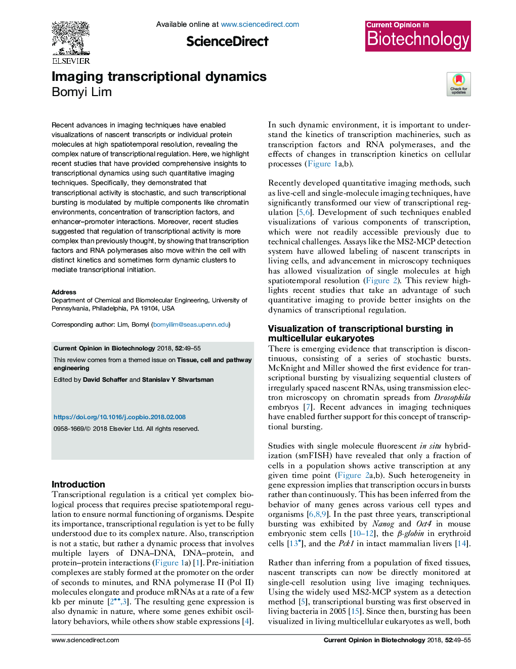 Imaging transcriptional dynamics