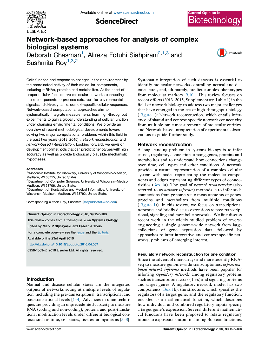 Network-based approaches for analysis of complex biological systems