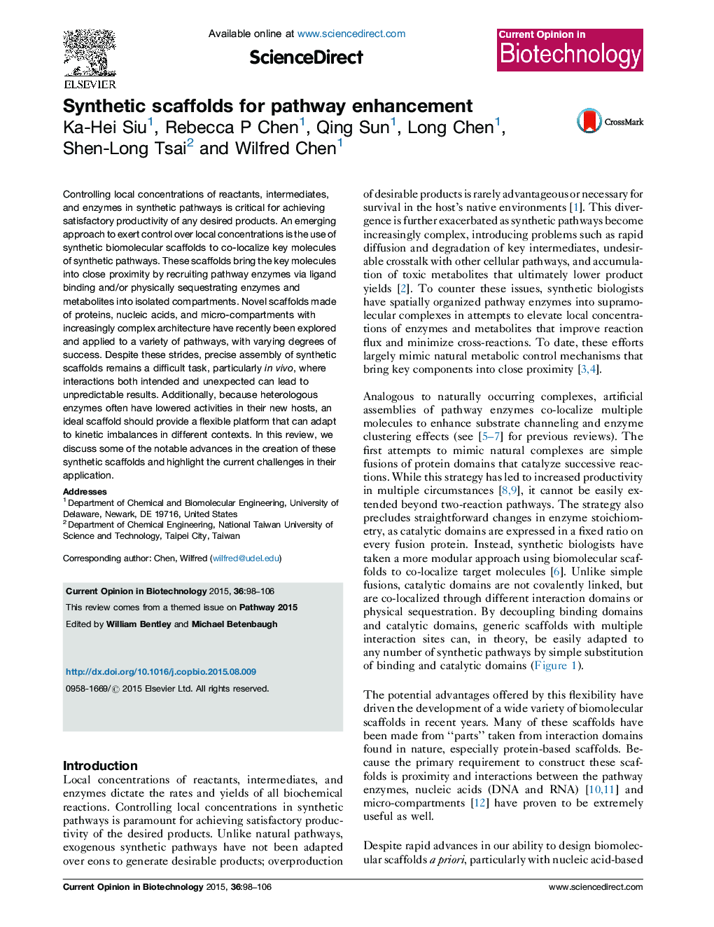 Synthetic scaffolds for pathway enhancement