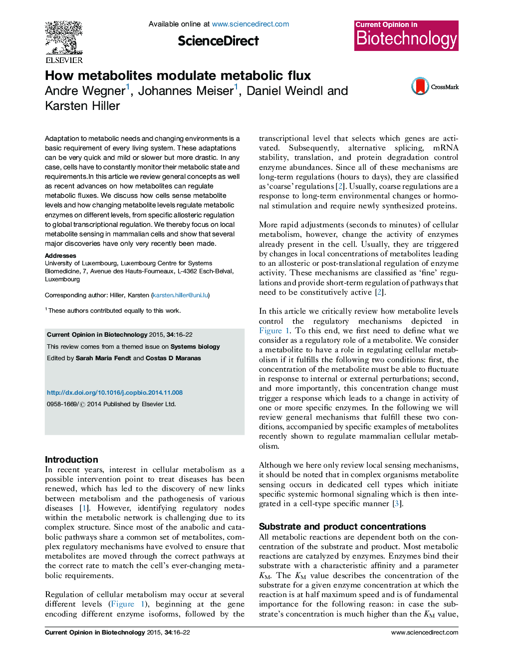 How metabolites modulate metabolic flux