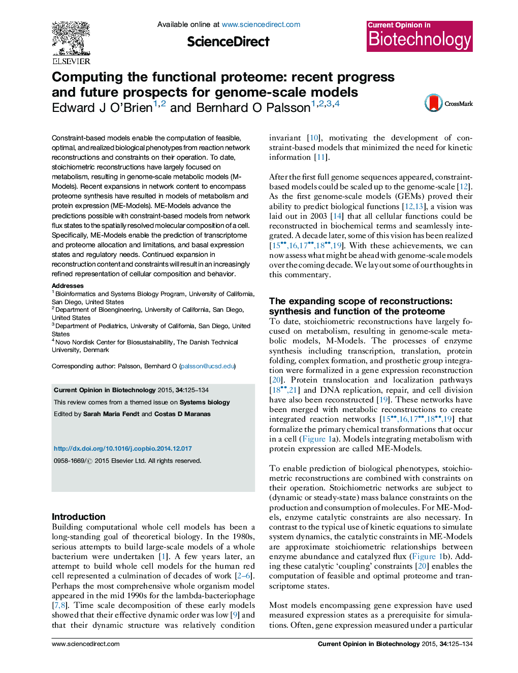 Computing the functional proteome: recent progress and future prospects for genome-scale models