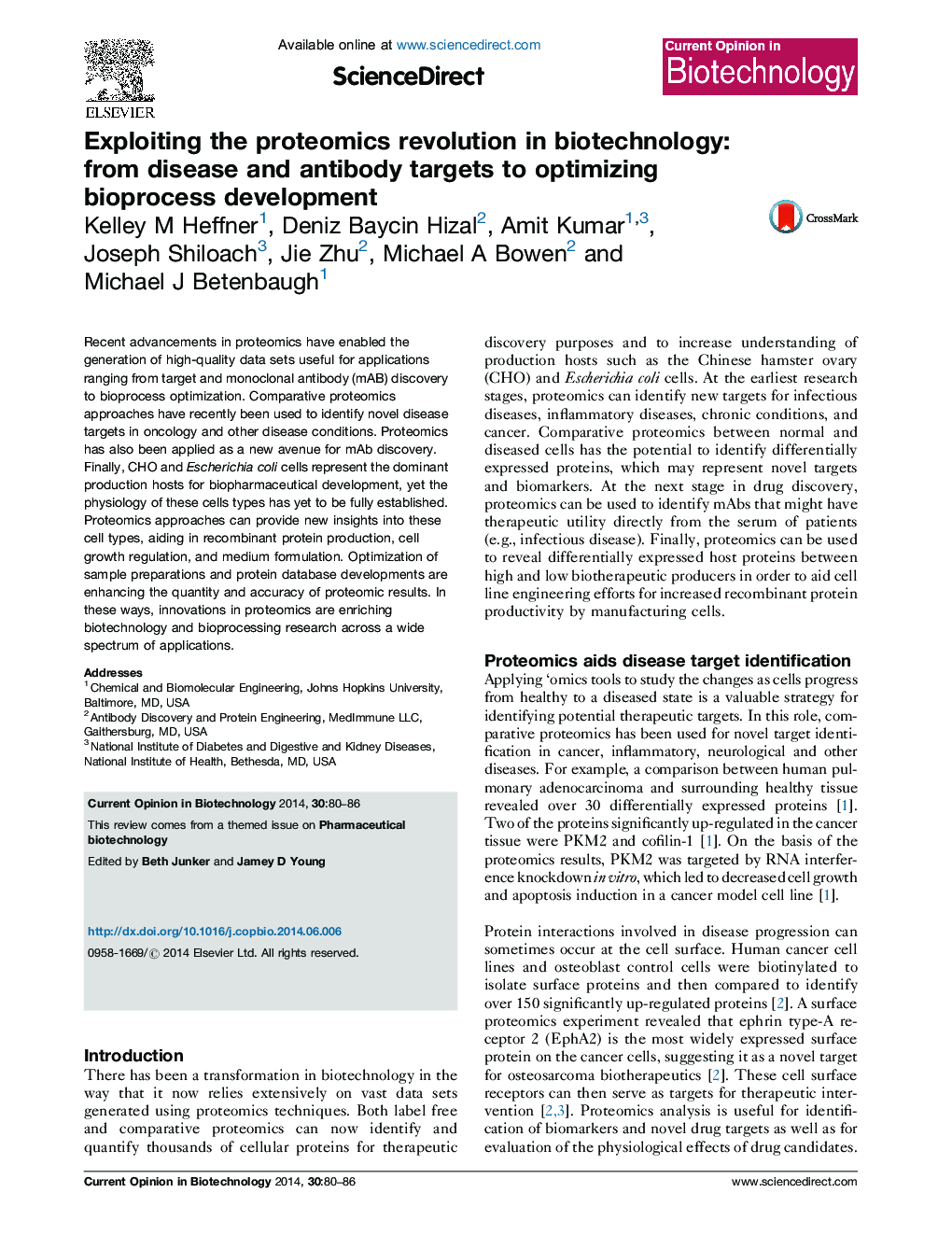 Exploiting the proteomics revolution in biotechnology: from disease and antibody targets to optimizing bioprocess development