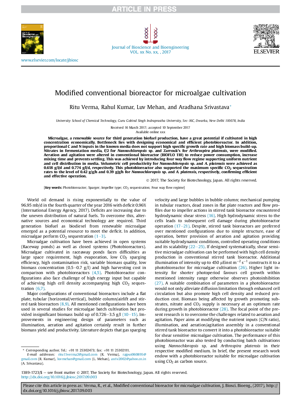 Modified conventional bioreactor for microalgae cultivation