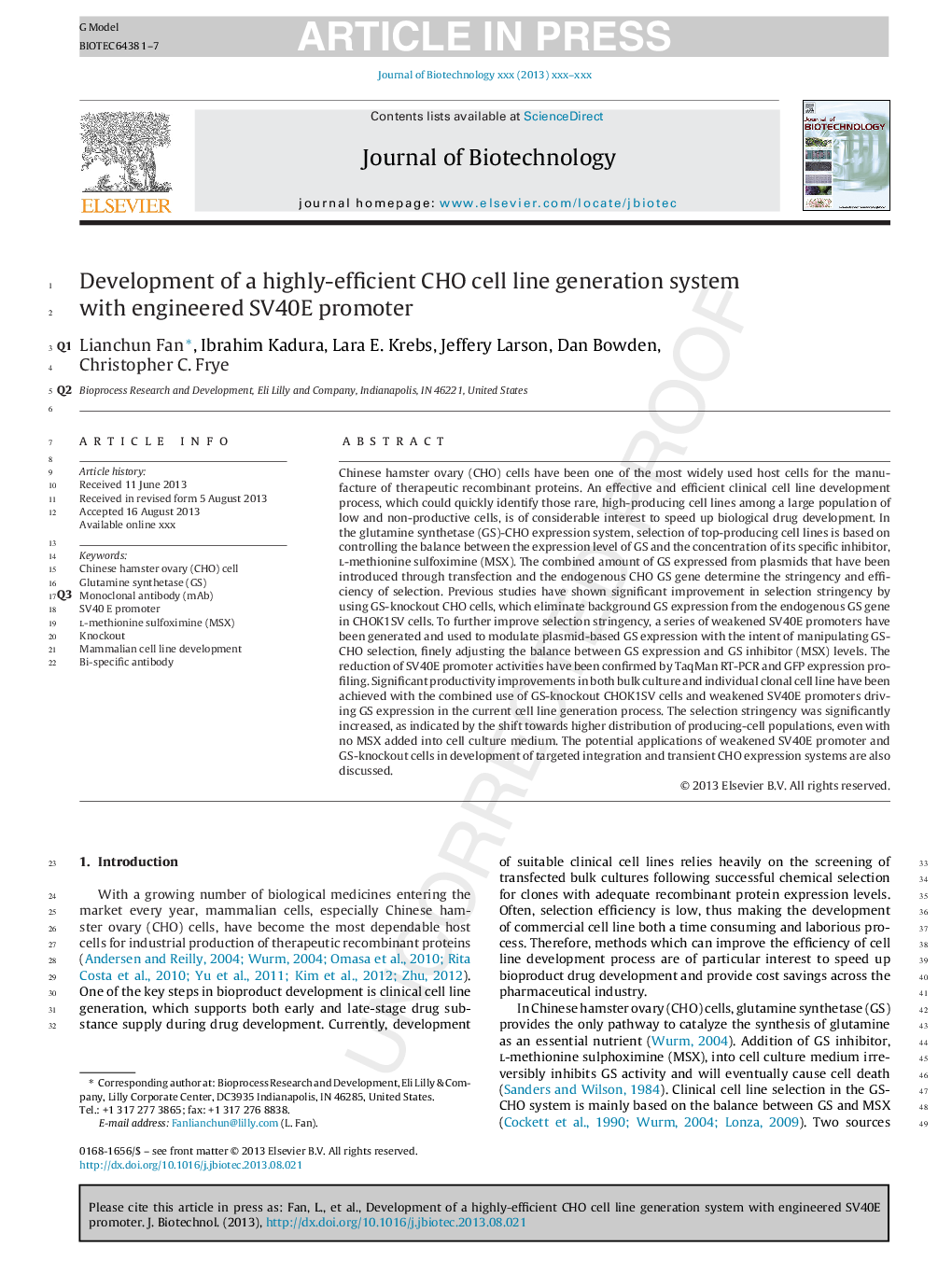 Development of a highly-efficient CHO cell line generation system with engineered SV40E promoter