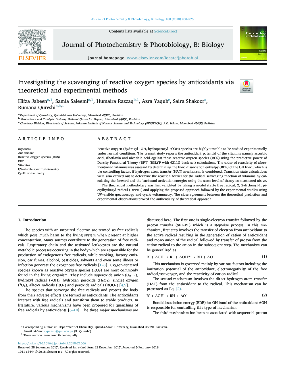 Investigating the scavenging of reactive oxygen species by antioxidants via theoretical and experimental methods