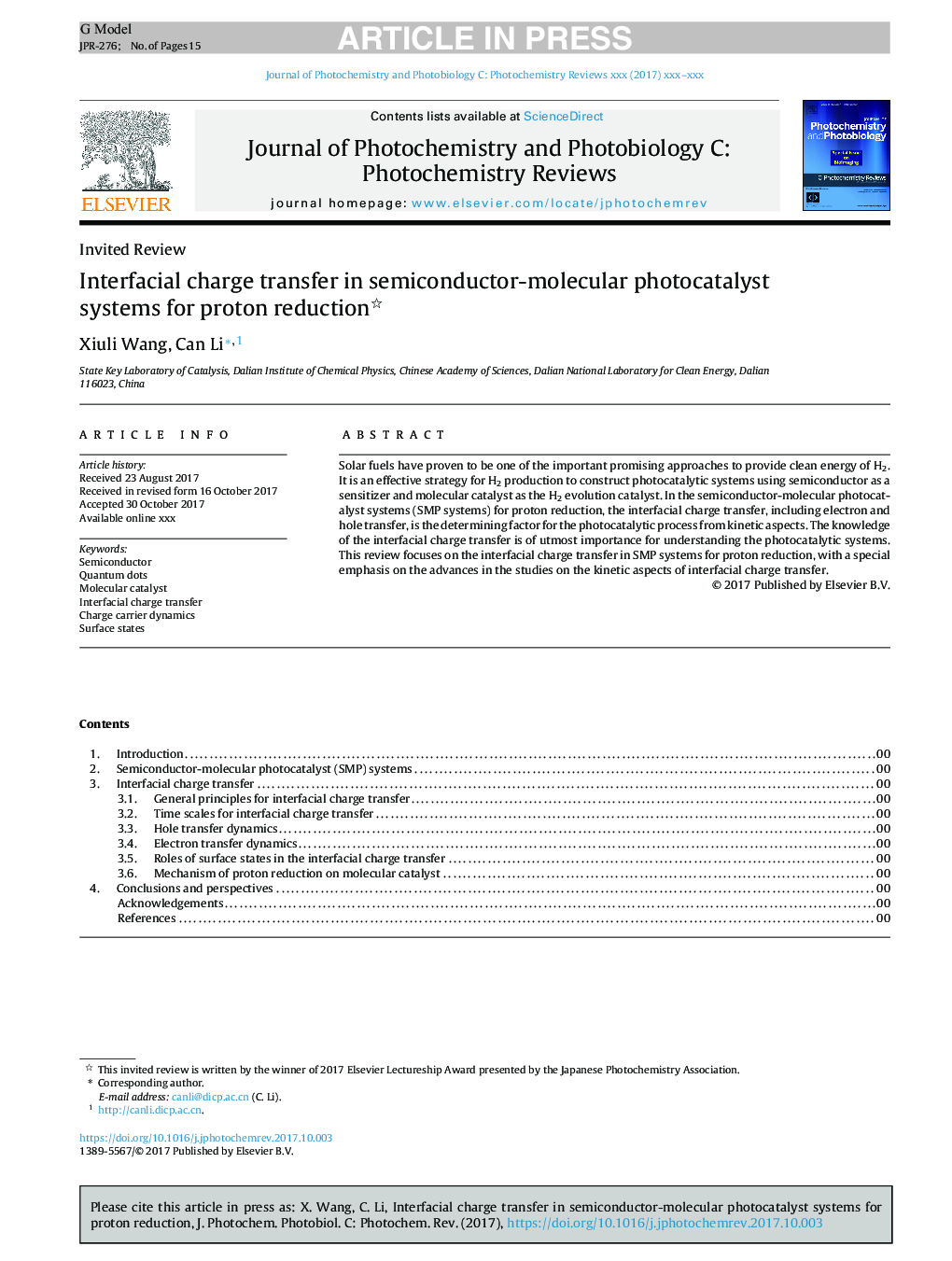 Interfacial charge transfer in semiconductor-molecular photocatalyst systems for proton reduction