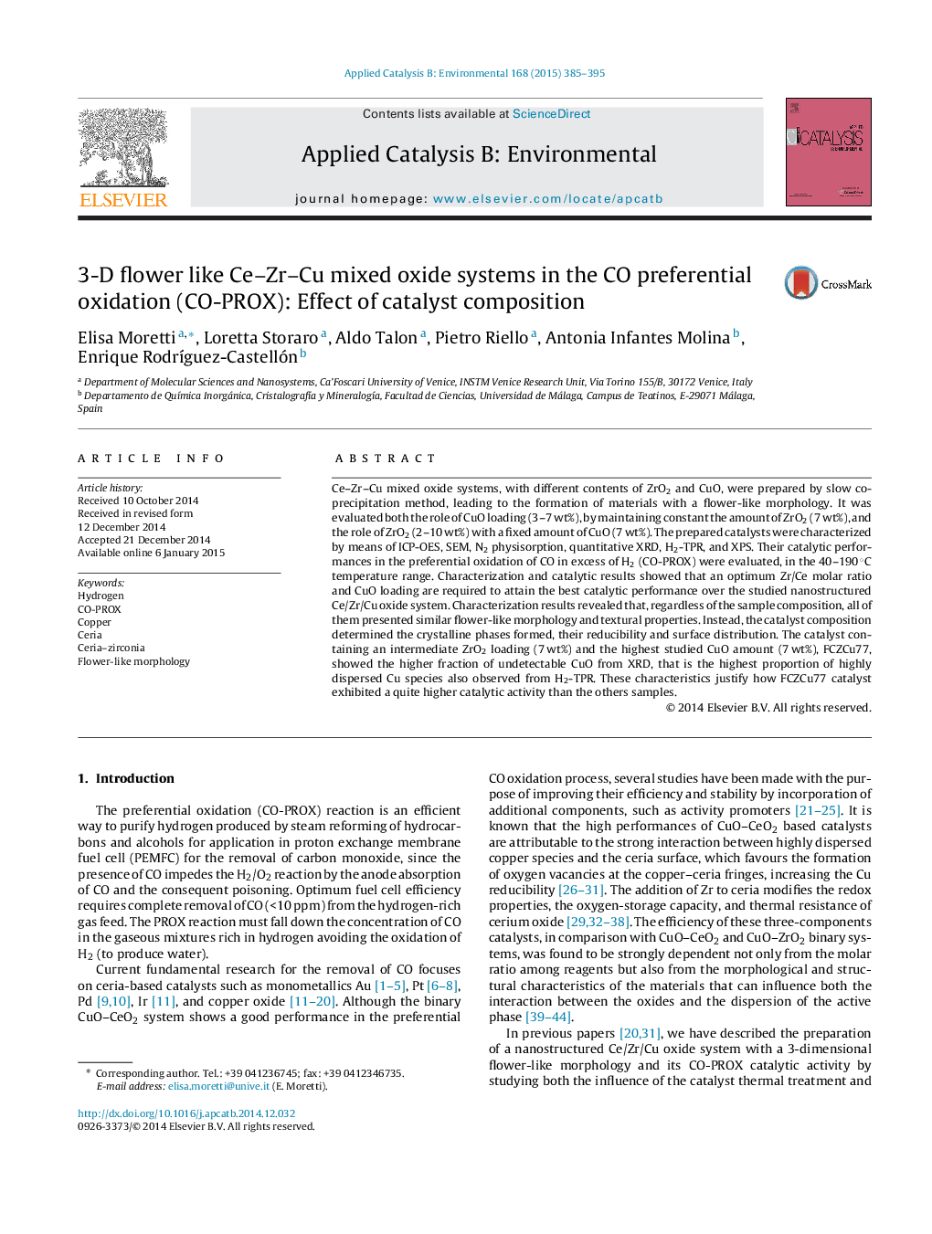 3-D flower like Ce-Zr-Cu mixed oxide systems in the CO preferential oxidation (CO-PROX): Effect of catalyst composition