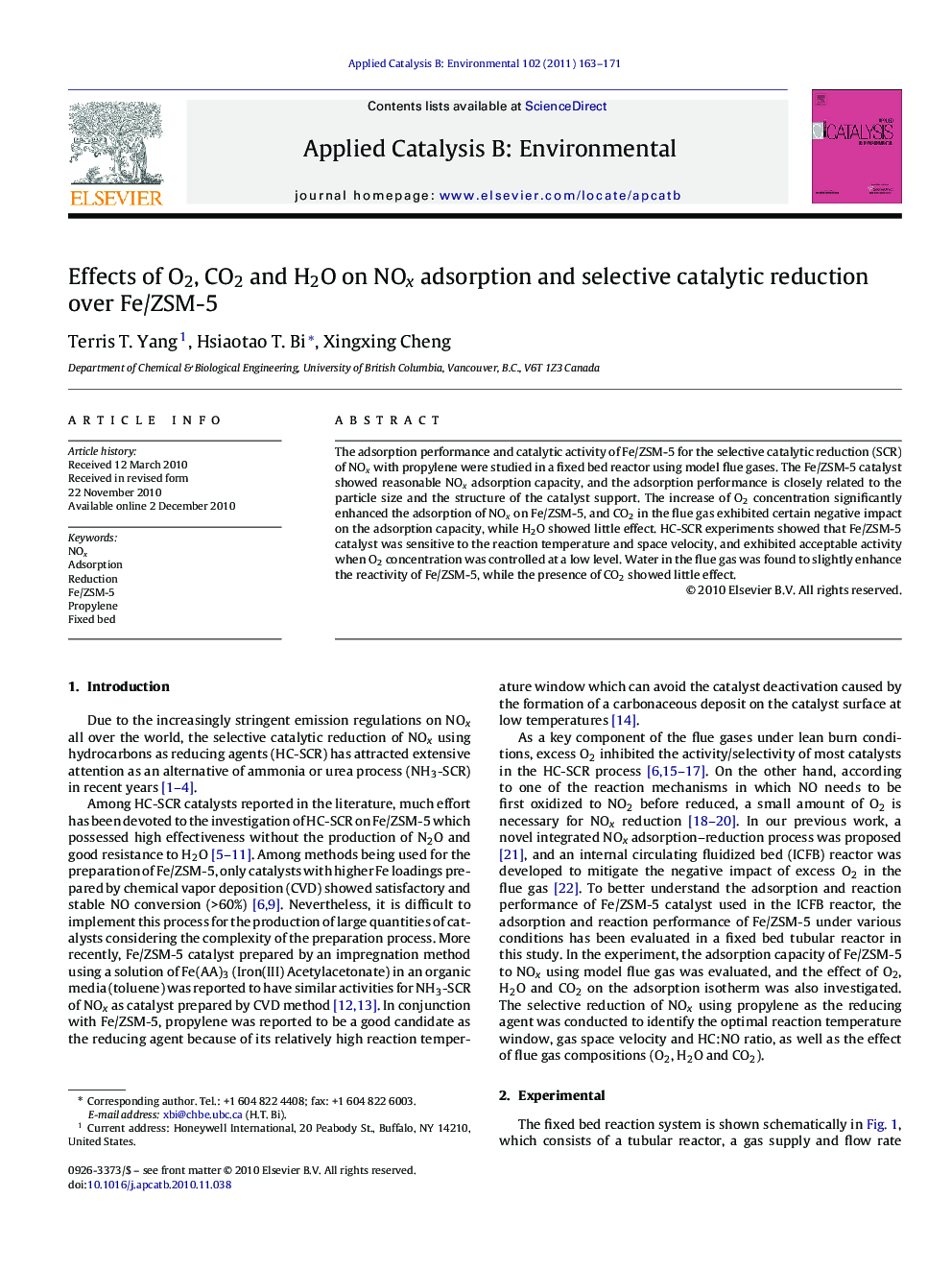 Effects of O2, CO2 and H2O on NOx adsorption and selective catalytic reduction over Fe/ZSM-5