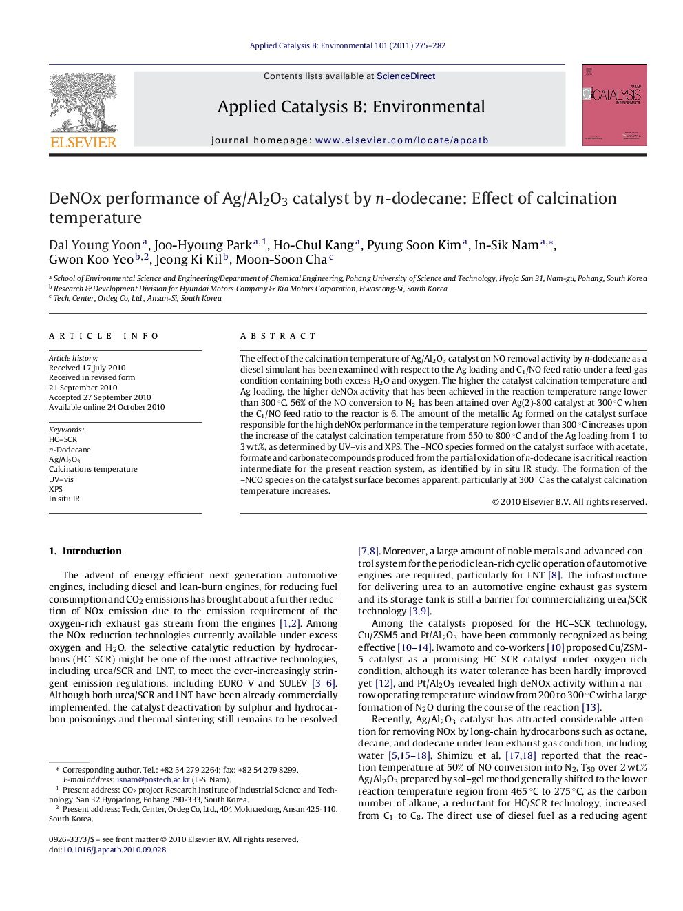 DeNOx performance of Ag/Al2O3 catalyst by n-dodecane: Effect of calcination temperature