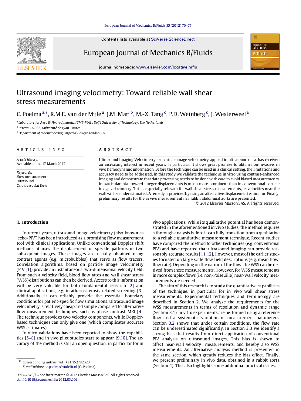 Ultrasound imaging velocimetry: Toward reliable wall shear stress measurements