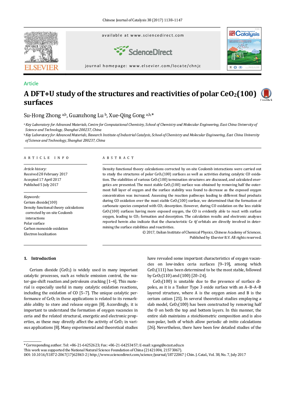 A DFT+U study of the structures and reactivities of polar CeO2(100) surfaces