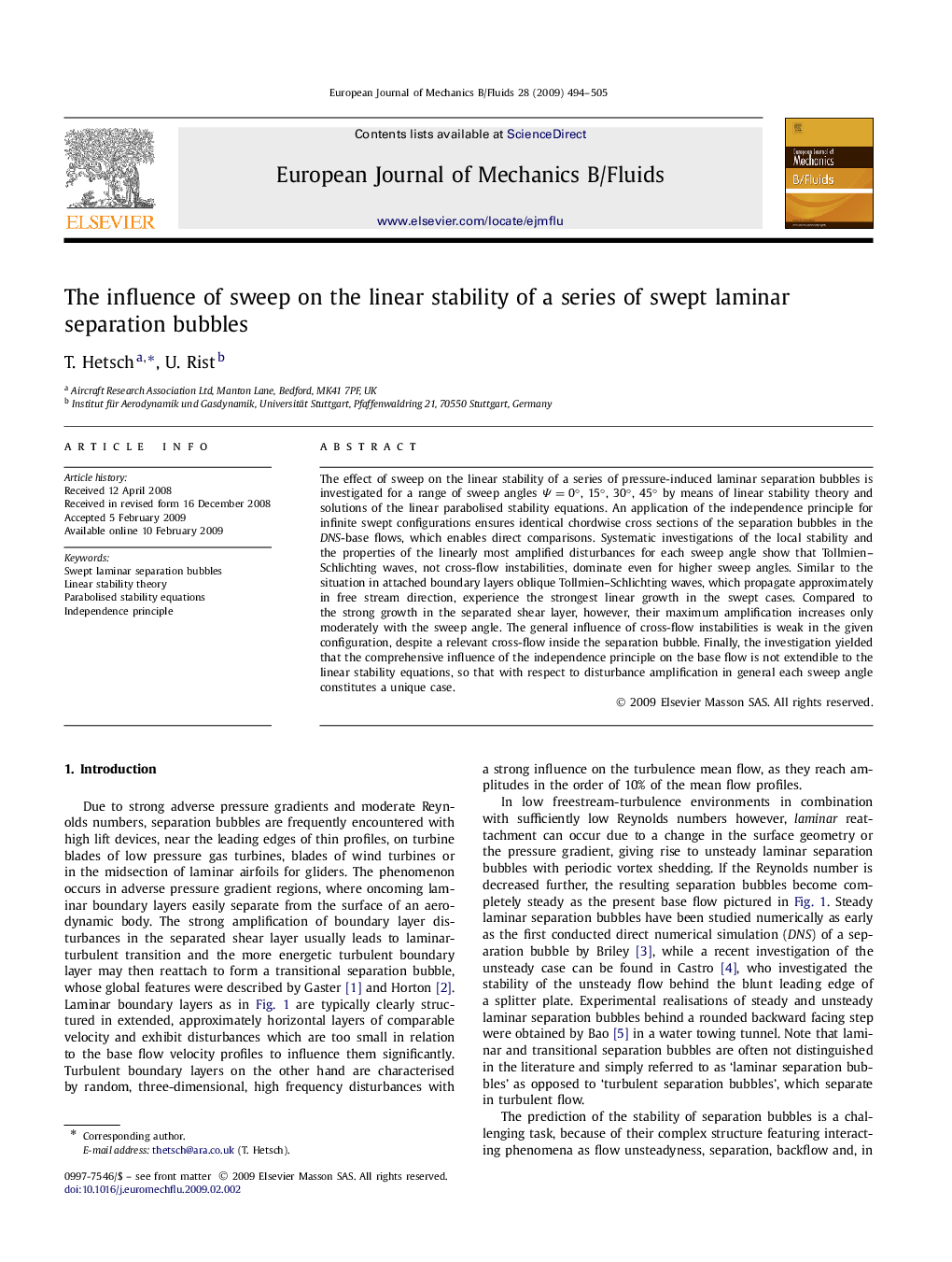 The influence of sweep on the linear stability of a series of swept laminar separation bubbles