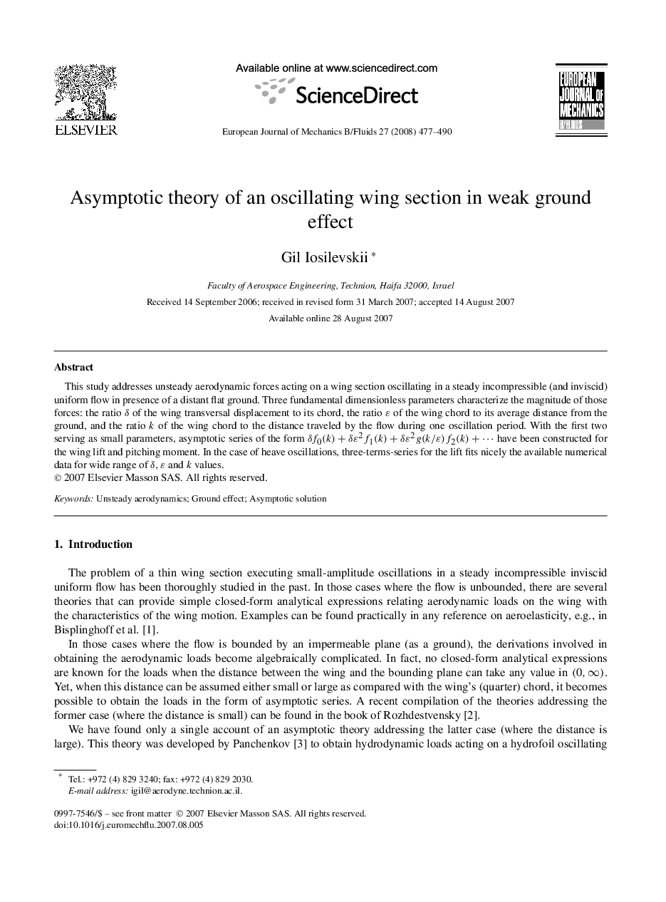 Asymptotic theory of an oscillating wing section in weak ground effect