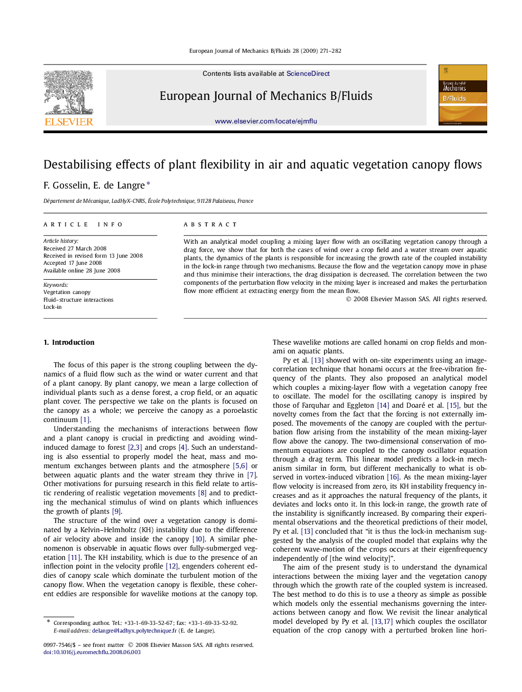 Destabilising effects of plant flexibility in air and aquatic vegetation canopy flows