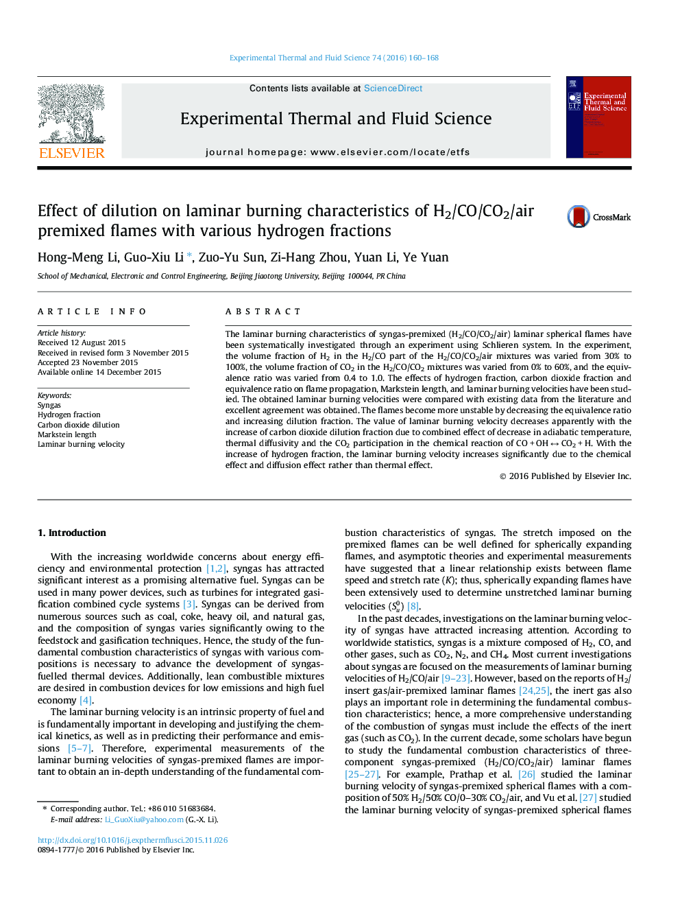 Effect of dilution on laminar burning characteristics of H2/CO/CO2/air premixed flames with various hydrogen fractions