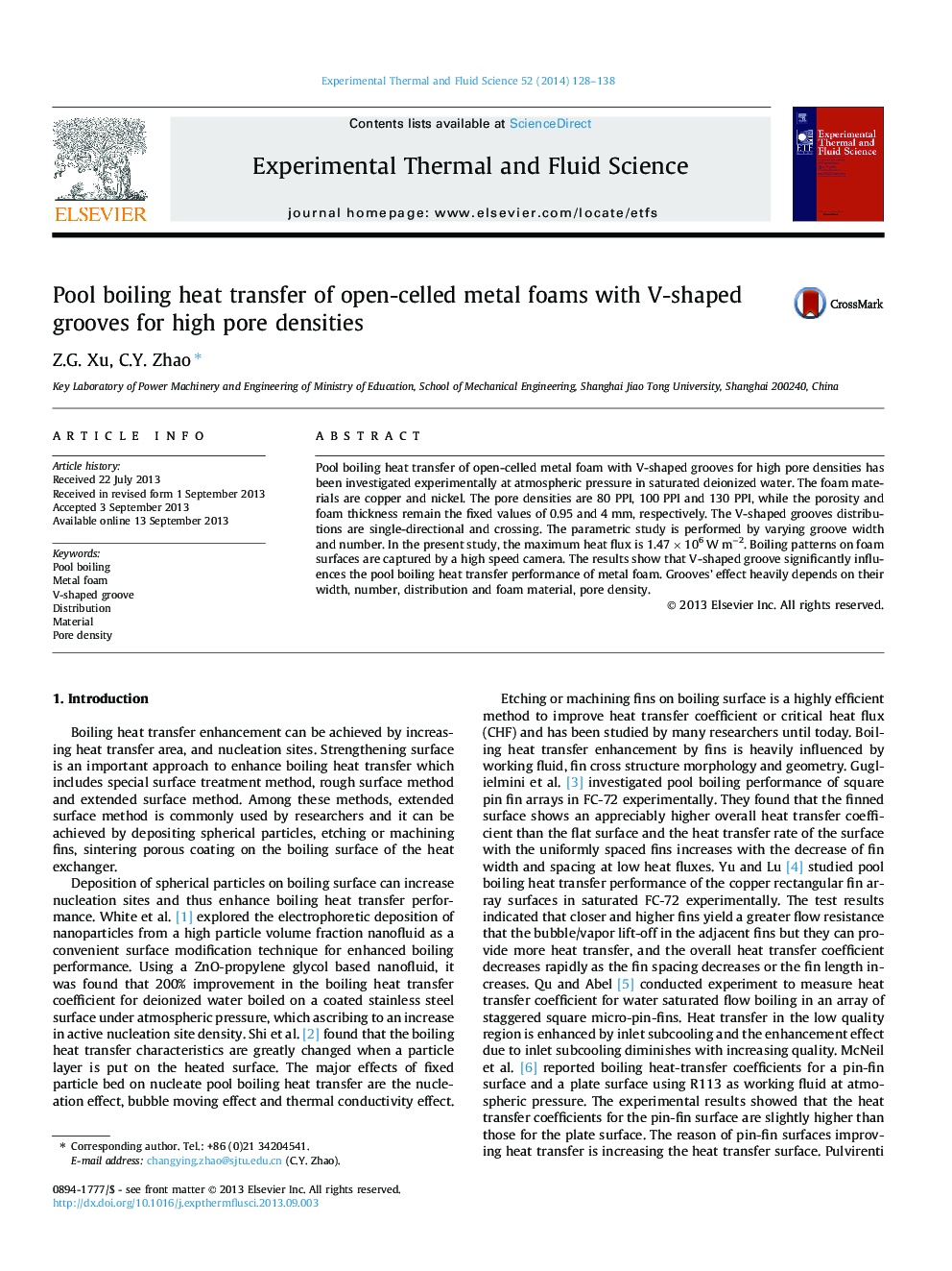 Pool boiling heat transfer of open-celled metal foams with V-shaped grooves for high pore densities