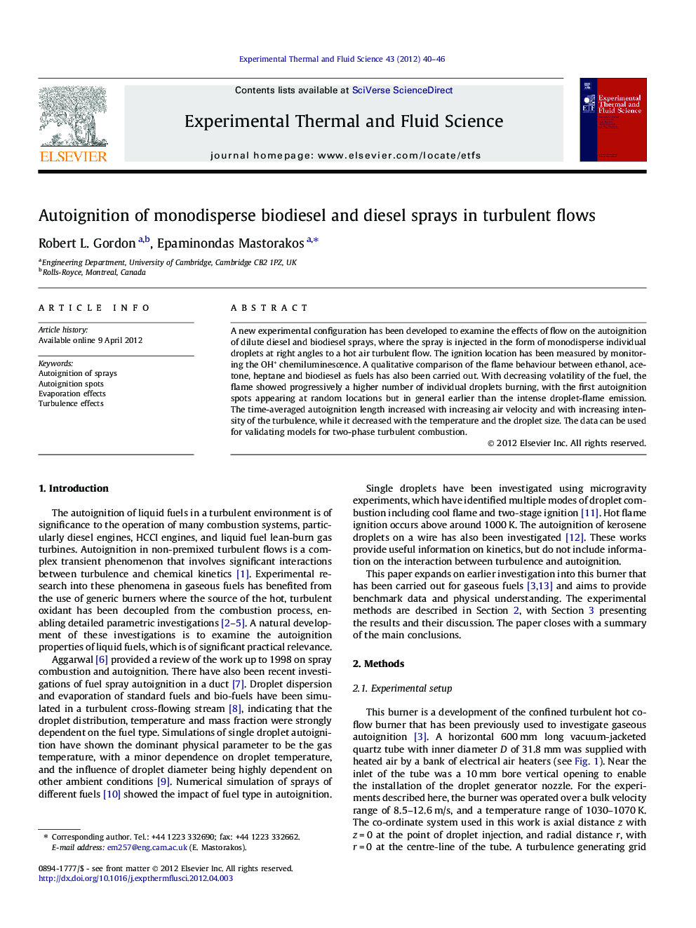 Autoignition of monodisperse biodiesel and diesel sprays in turbulent flows