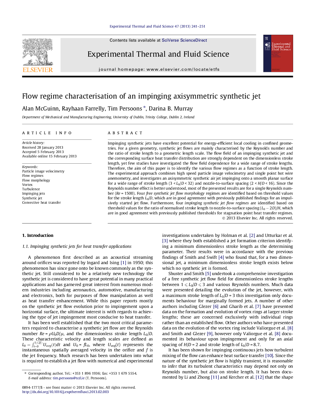 Flow regime characterisation of an impinging axisymmetric synthetic jet