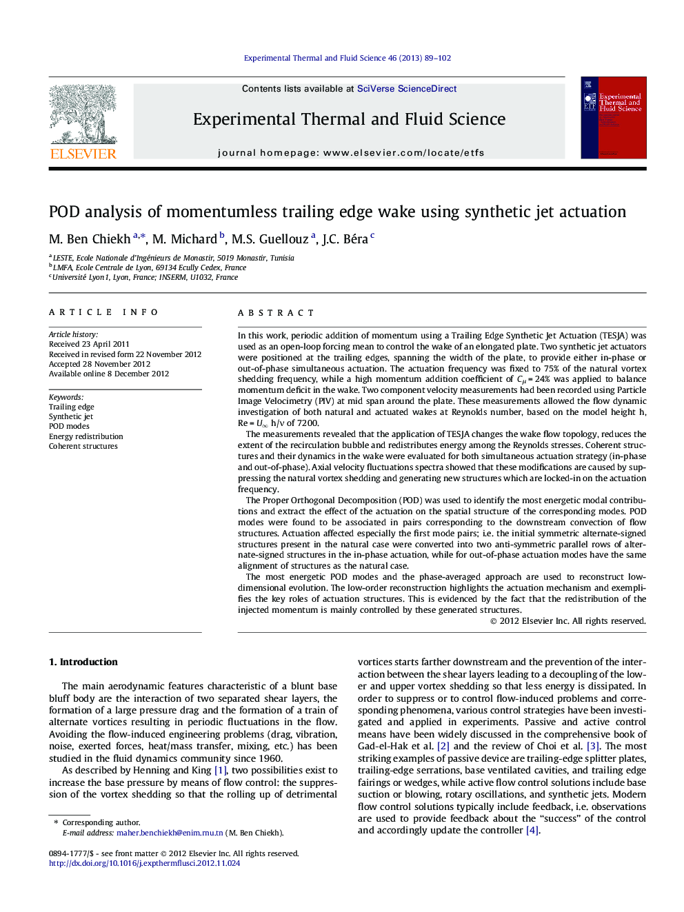 POD analysis of momentumless trailing edge wake using synthetic jet actuation