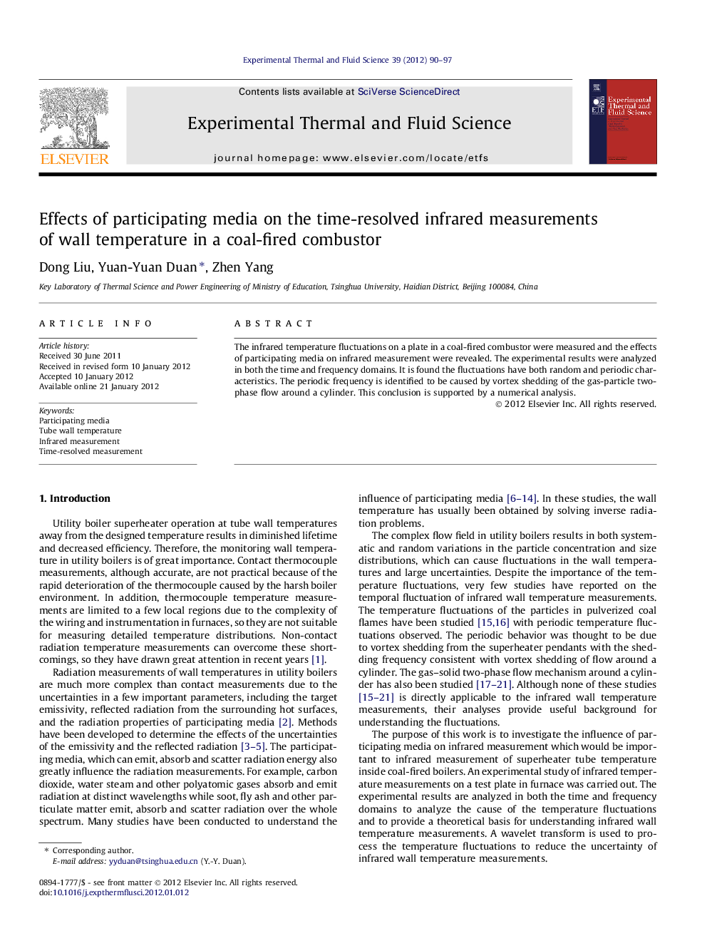 Effects of participating media on the time-resolved infrared measurements of wall temperature in a coal-fired combustor